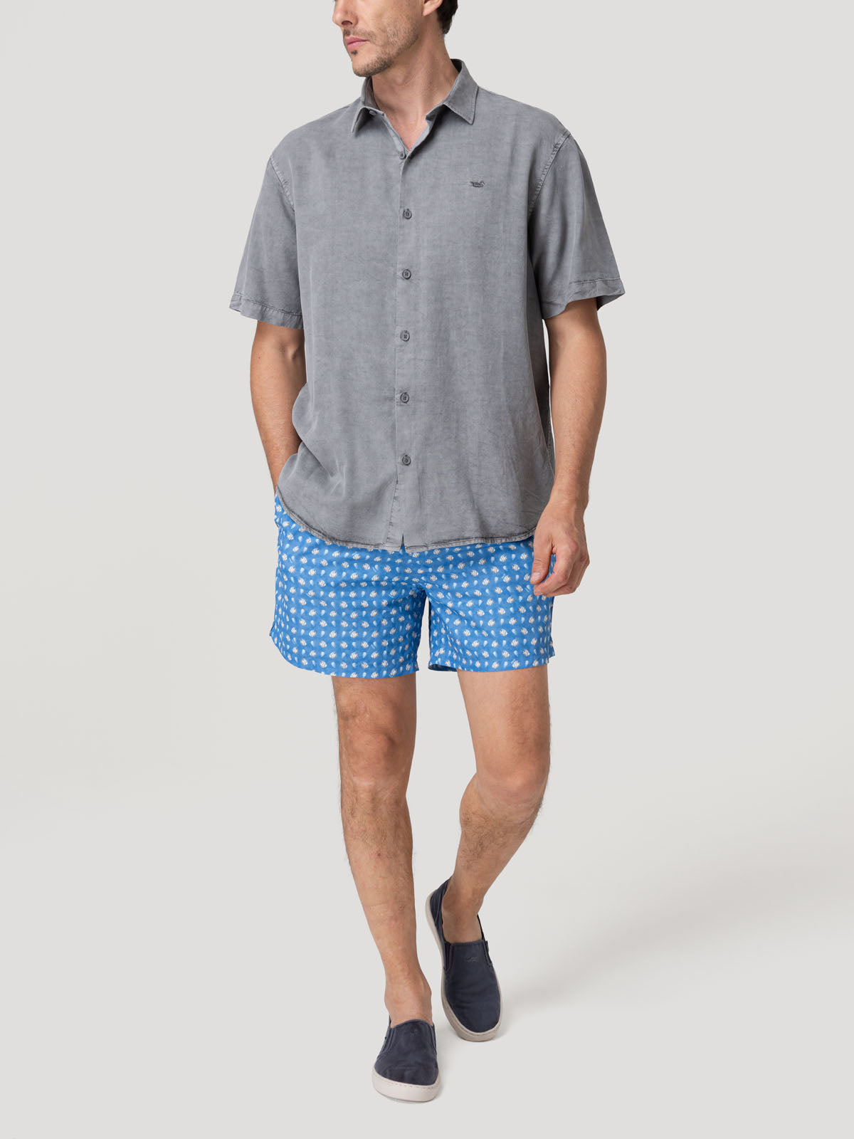 Camisa Tencel Hombre Tenpro Azul Rockford