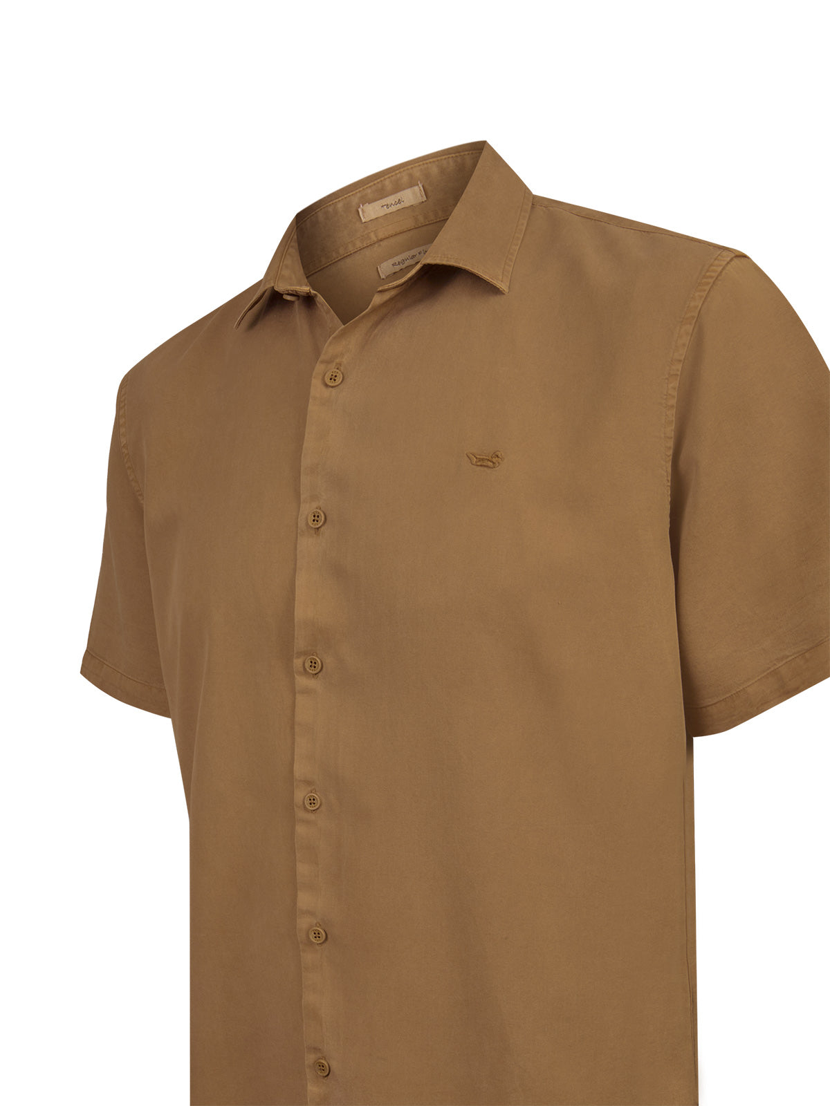 Camisa Tencel Hombre Tenpro Café Rockford