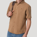 Camisa Tencel Hombre Tenpro Café Rockford