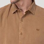Camisa Tencel Hombre Tenpro Café Rockford