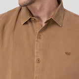 Camisa Tencel Hombre Tenpro Café Rockford