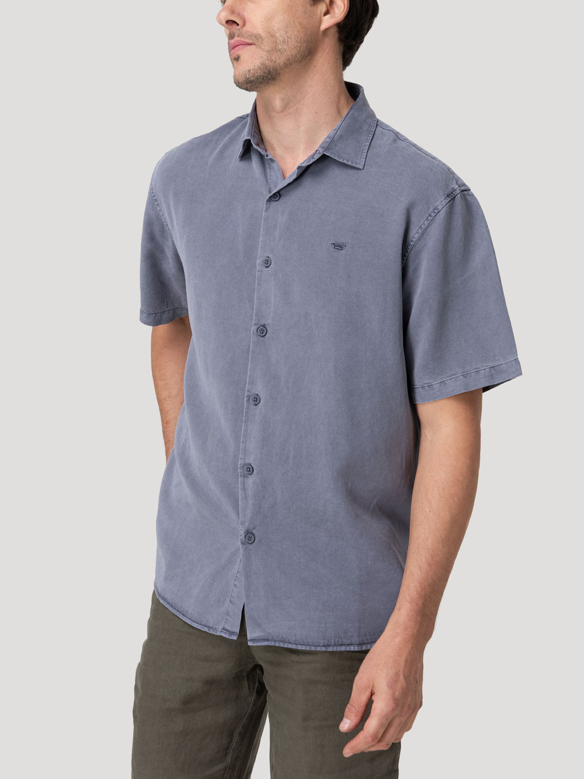 Camisa Tencel Hombre Tenpro Azul Oscuro Rockford