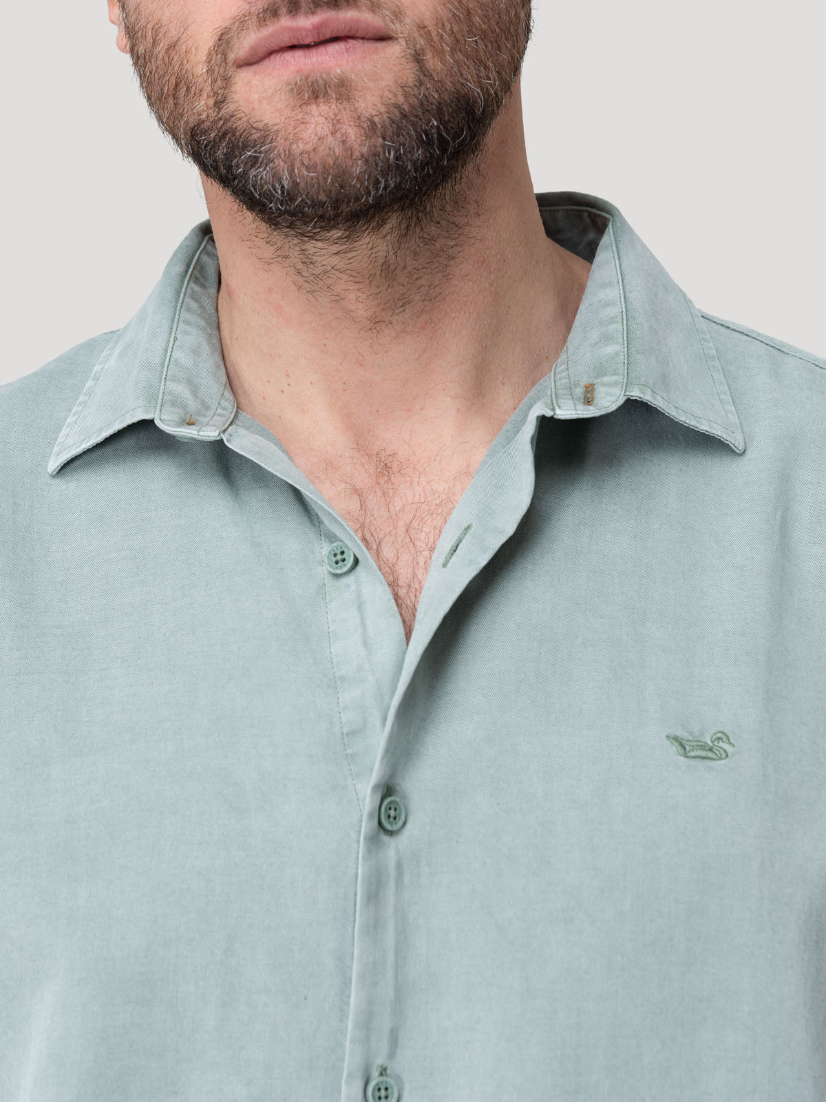 Camisa Tencel Hombre Tenpro Celeste Rockford