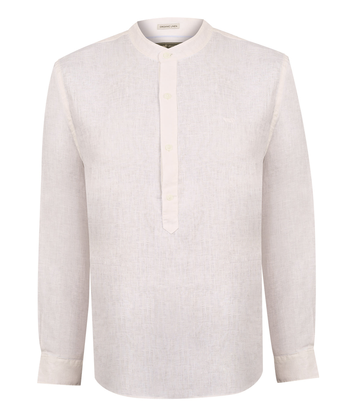 Camisa Lino Orgánico Hombre Linenmao Blanco Rockford