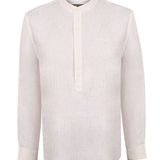 Camisa Lino Orgánico Hombre Linenmao Blanco Rockford