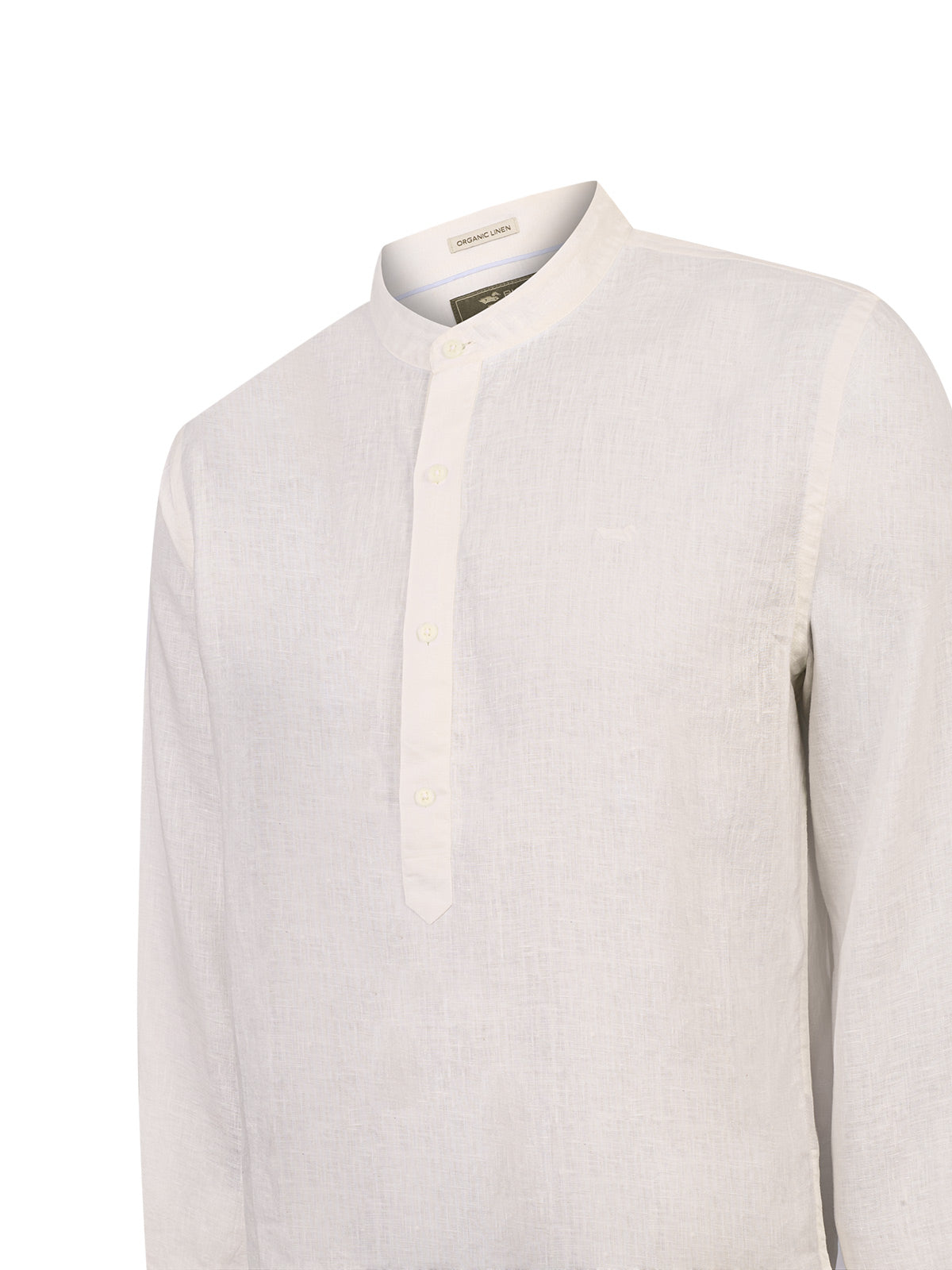 Camisa Lino Orgánico Hombre Linenmao Blanco Rockford