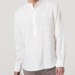 Camisa Lino Orgánico Hombre Linenmao Blanco Rockford