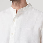 Camisa Lino Orgánico Hombre Linenmao Blanco Rockford