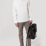 Camisa Lino Orgánico Hombre Linenmao Blanco Rockford