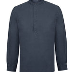 Camisa Lino Orgánico Hombre Linenmao Azul Rockford