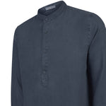 Camisa Lino Orgánico Hombre Linenmao Azul Rockford