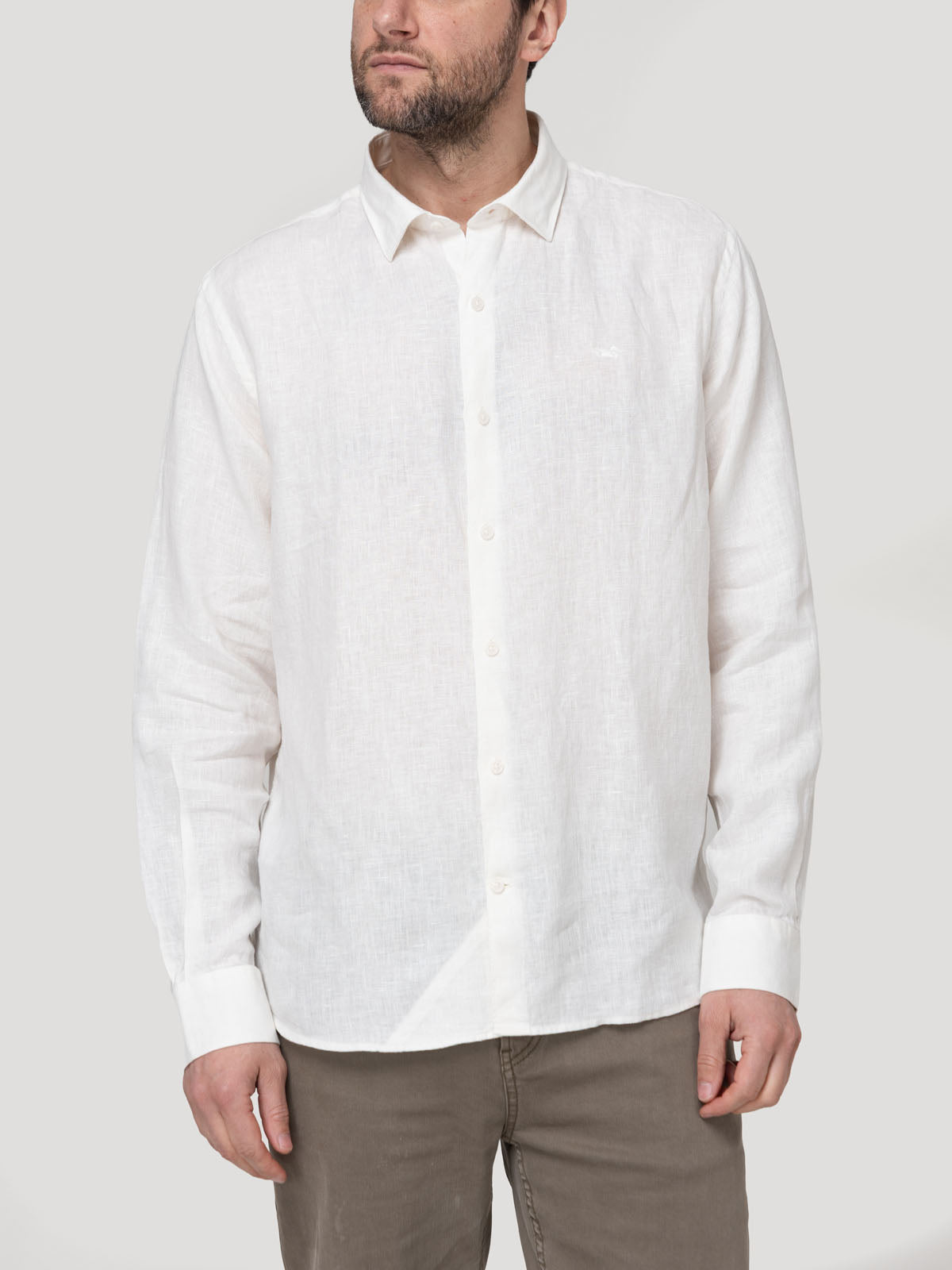 Camisa Lino Orgánico Hombre Linenjer Beige Rockford