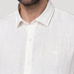Camisa Lino Orgánico Hombre Linenjer Beige Rockford