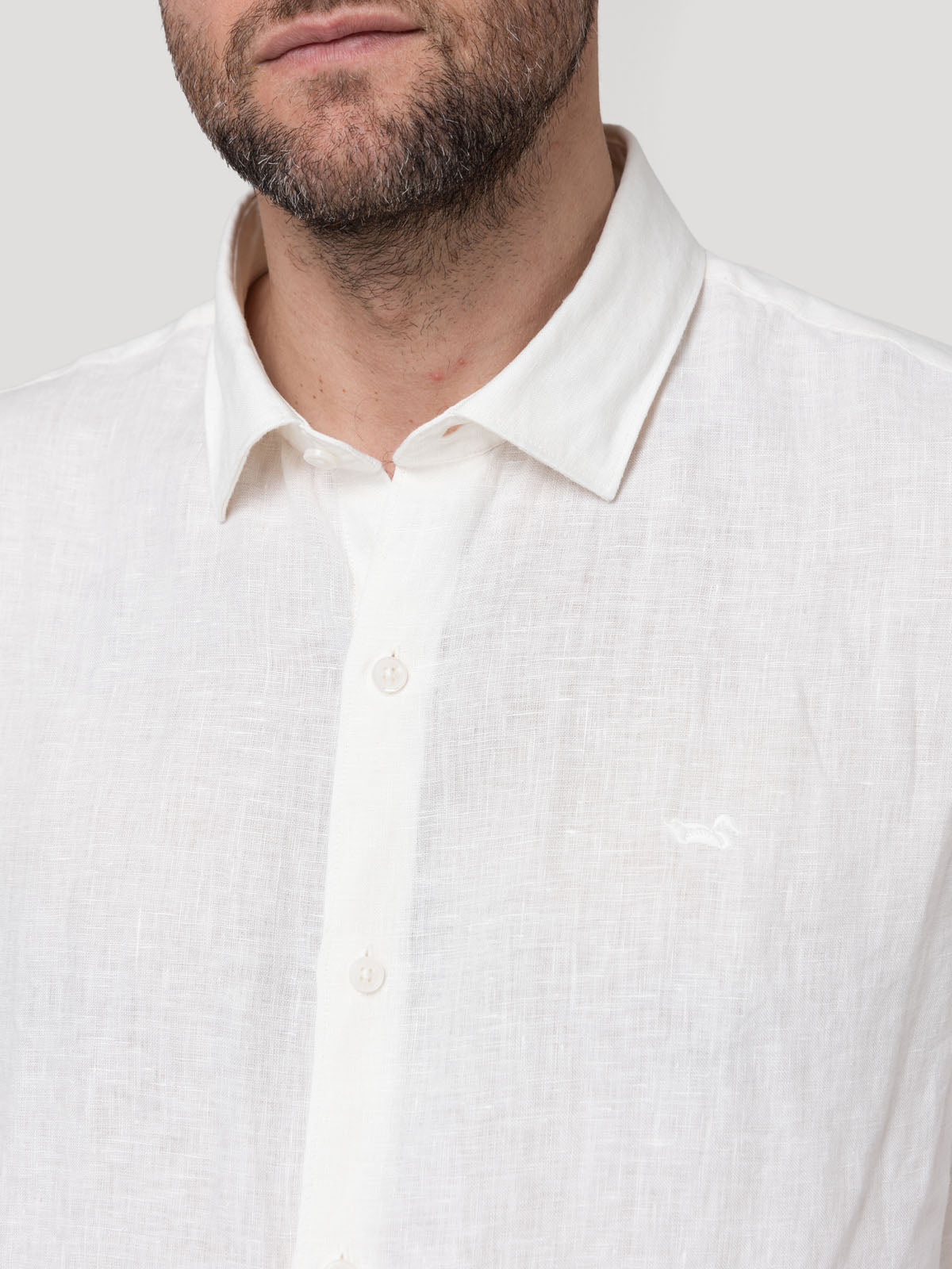 Camisa Lino Orgánico Hombre Linenjer Beige Rockford
