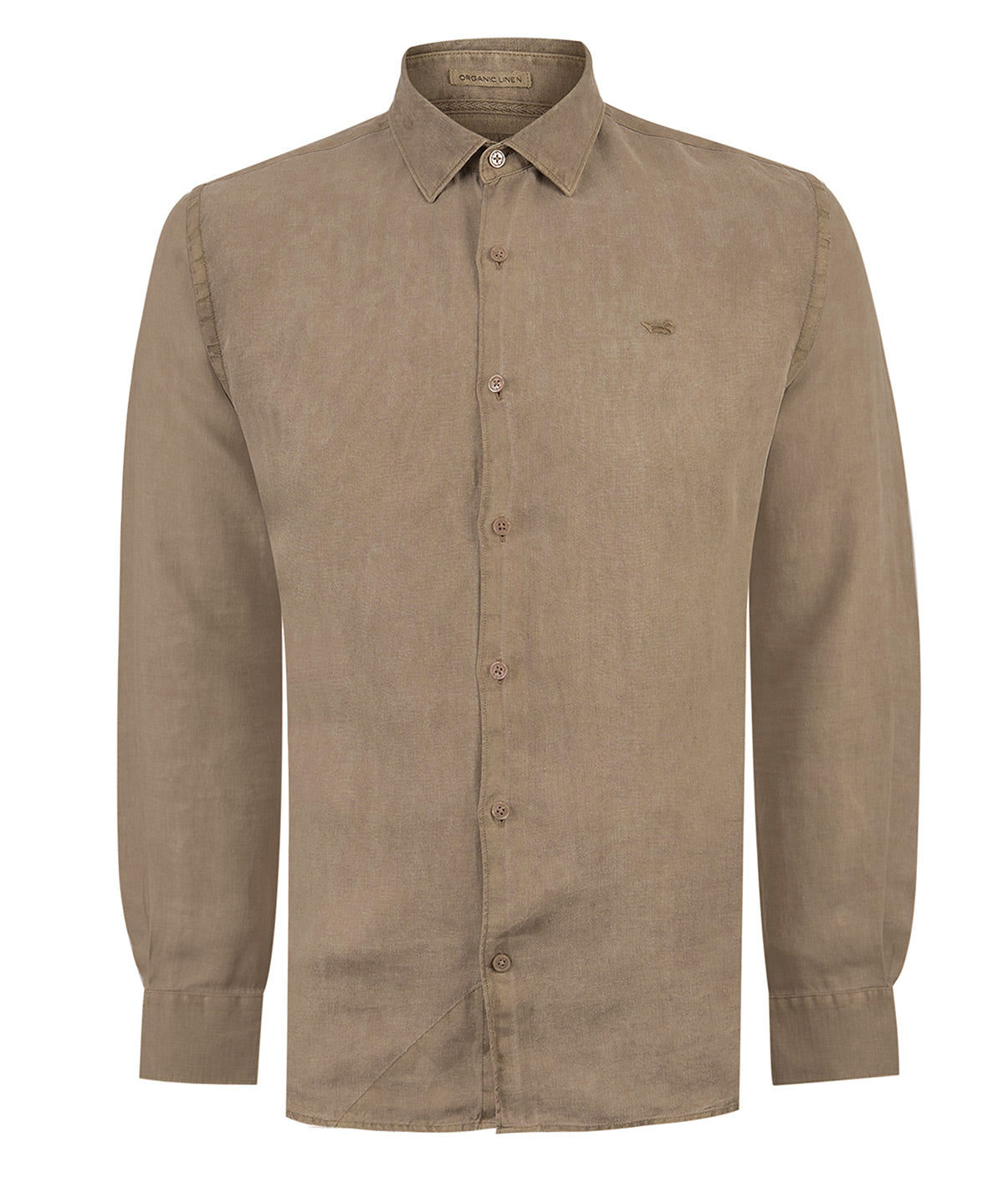 Camisa Lino Orgánico Hombre Linenjer Café Rockford