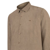 Camisa Lino Orgánico Hombre Linenjer Café Rockford