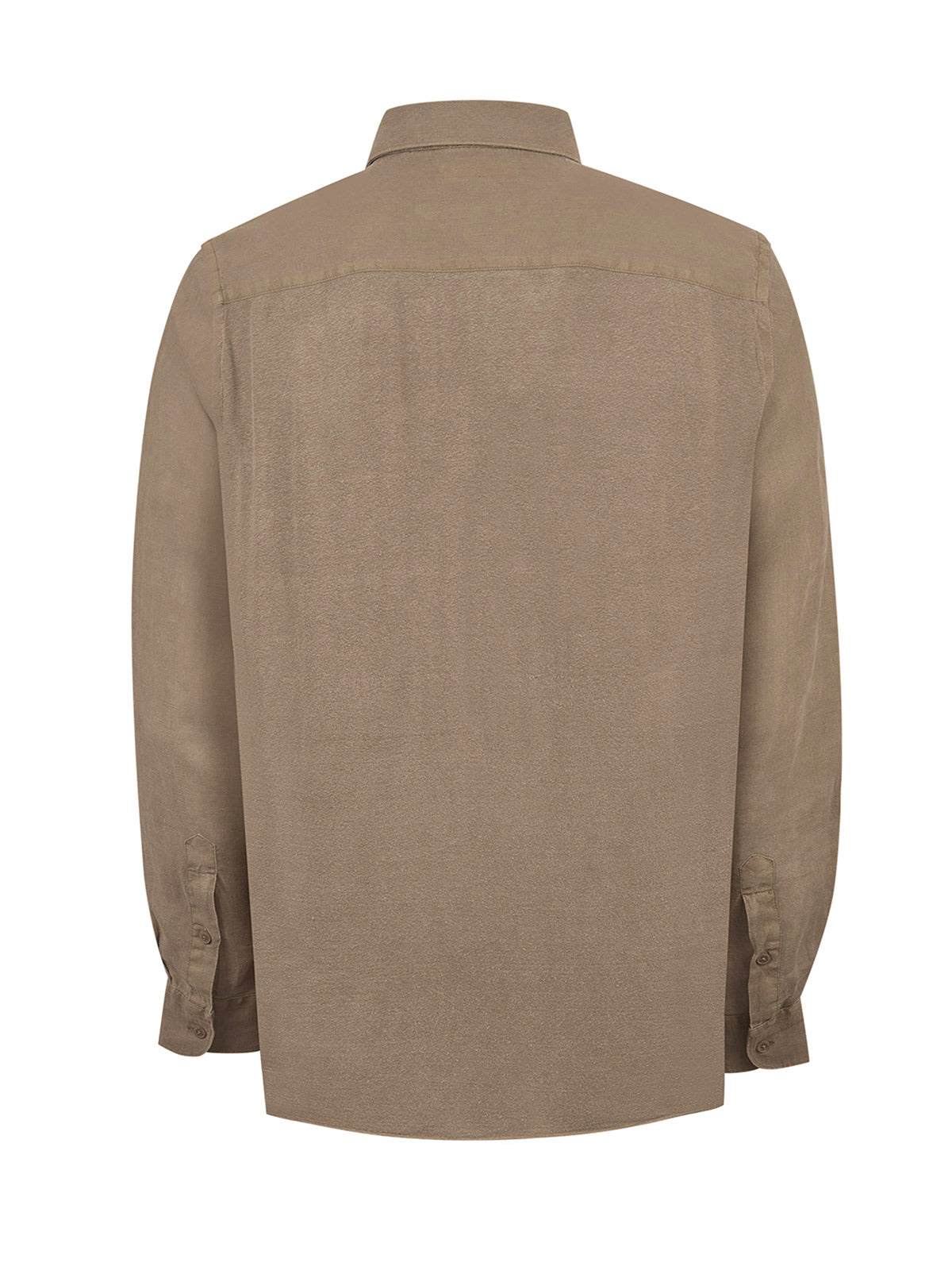 Camisa Lino Orgánico Hombre Linenjer Café Rockford