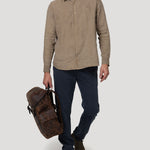 Camisa Lino Orgánico Hombre Linenjer Café Rockford