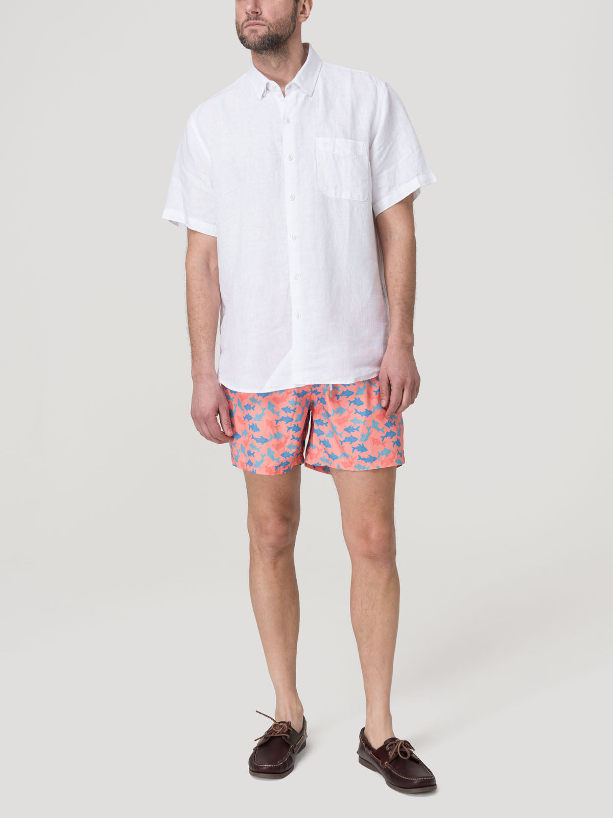 Traje De Baño Fibras Recicladas Hombre Izam Naranjo Rockford