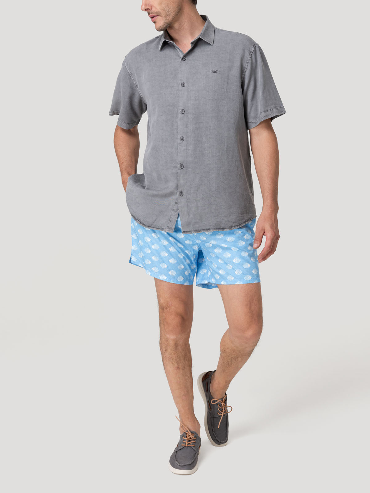 Traje De Baño Fibras Recicladas Hombre Izam Celeste Rockford