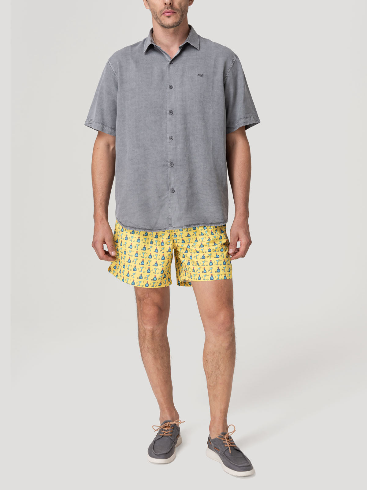 Traje De Baño Fibras Recicladas Hombre Izam Amarillo Rockford