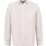 Camisa Lino Orgánico Hombre Claslinen Blanco Rockford