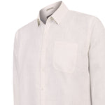 Camisa Lino Orgánico Hombre Claslinen Blanco Rockford