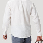 Camisa Lino Orgánico Hombre Claslinen Blanco Rockford