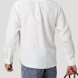 Camisa Lino Orgánico Hombre Claslinen Blanco Rockford