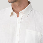 Camisa Lino Orgánico Hombre Claslinen Blanco Rockford