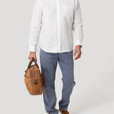 Camisa Lino Orgánico Hombre Claslinen Blanco Rockford