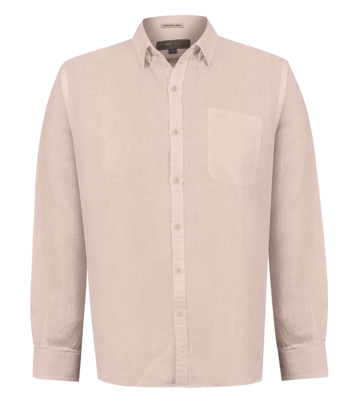 Camisa Lino Orgánico Hombre Claslinen Café Rockford