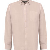 Camisa Lino Orgánico Hombre Claslinen Café Rockford