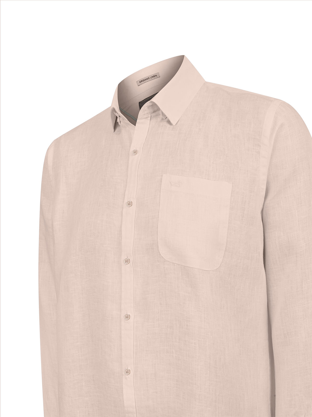 Camisa Lino Orgánico Hombre Claslinen Café Rockford