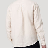 Camisa Lino Orgánico Hombre Claslinen Café Rockford