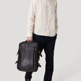 Camisa Lino Orgánico Hombre Claslinen Café Rockford