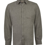 Camisa Lino Orgánico Hombre Claslinen Verde Rockford