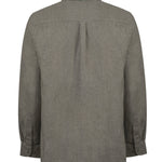 Camisa Lino Orgánico Hombre Claslinen Verde Rockford