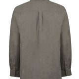 Camisa Lino Orgánico Hombre Claslinen Verde Rockford