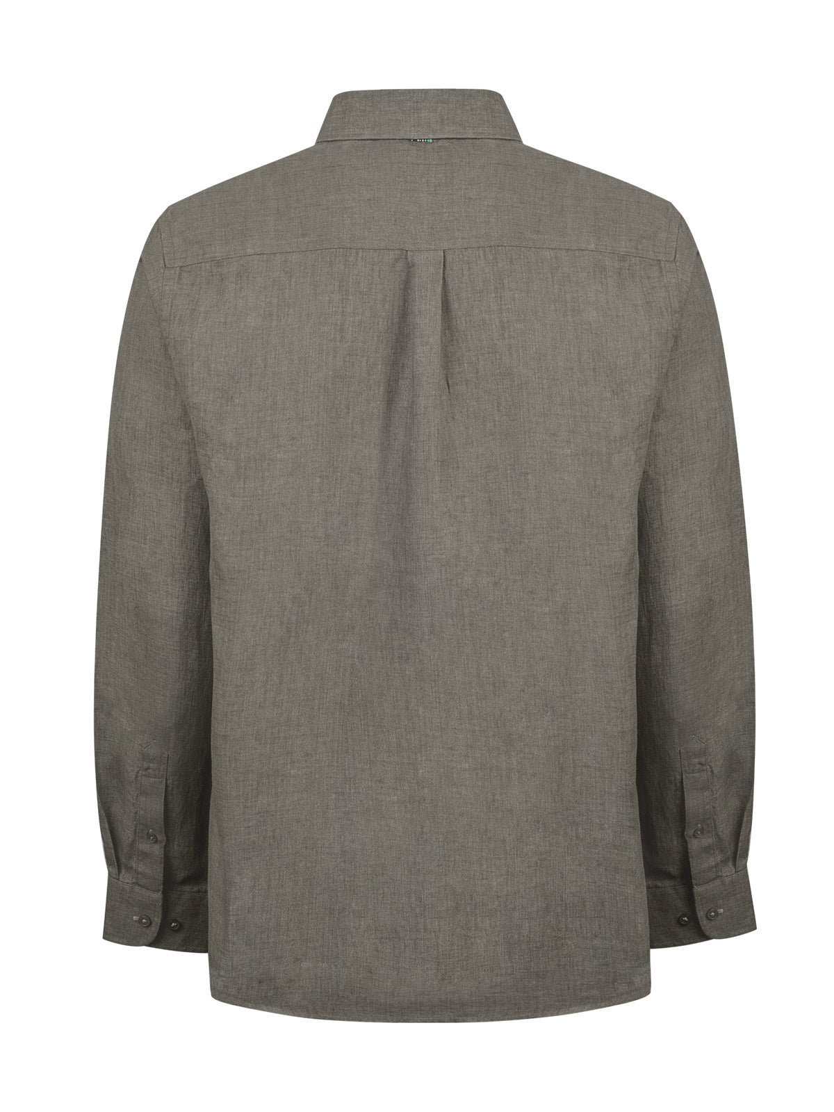 Camisa Lino Orgánico Hombre Claslinen Verde Rockford