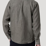 Camisa Lino Orgánico Hombre Claslinen Verde Rockford