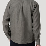 Camisa Lino Orgánico Hombre Claslinen Verde Rockford
