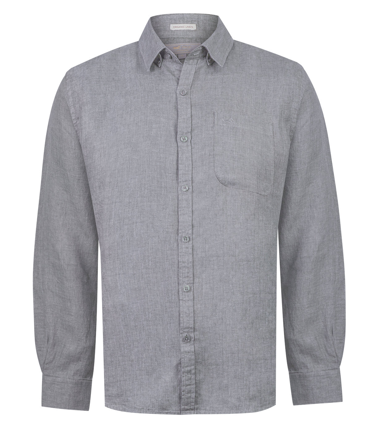 Camisa Lino Orgánico Hombre Claslinen Gris Rockford