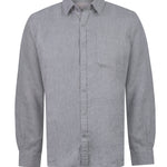 Camisa Lino Orgánico Hombre Claslinen Gris Rockford