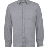 Camisa Lino Orgánico Hombre Claslinen Gris Rockford