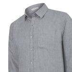 Camisa Lino Orgánico Hombre Claslinen Gris Rockford