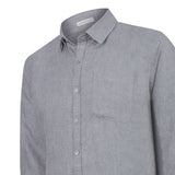 Camisa Lino Orgánico Hombre Claslinen Gris Rockford