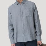 Camisa Lino Orgánico Hombre Claslinen Gris Rockford