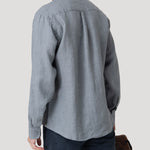 Camisa Lino Orgánico Hombre Claslinen Gris Rockford
