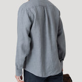 Camisa Lino Orgánico Hombre Claslinen Gris Rockford